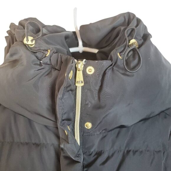 Cole Haan Signature Quilted Hooded Down Mid-Length Taffeta Puffer Coat Black XL - Picture 14 of 16
